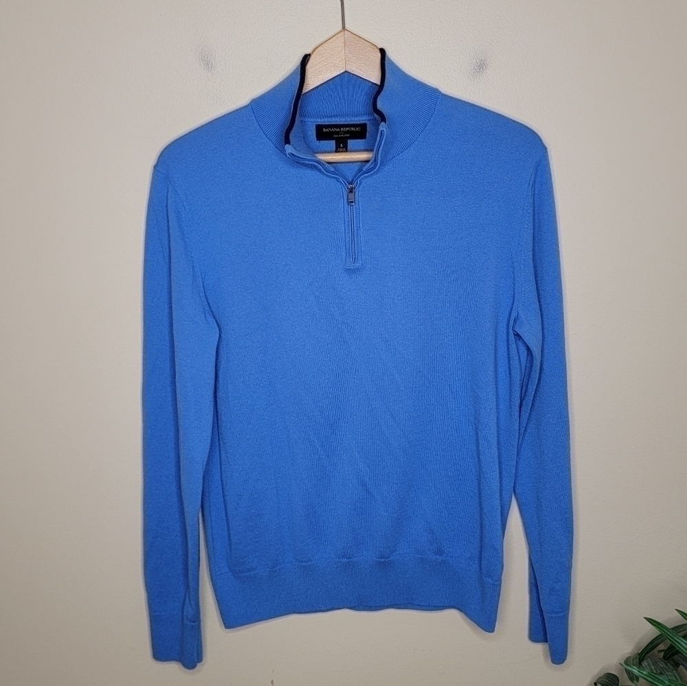 Banana Republic Factory | Blue Quarter Zip Pullover Eco Sweater